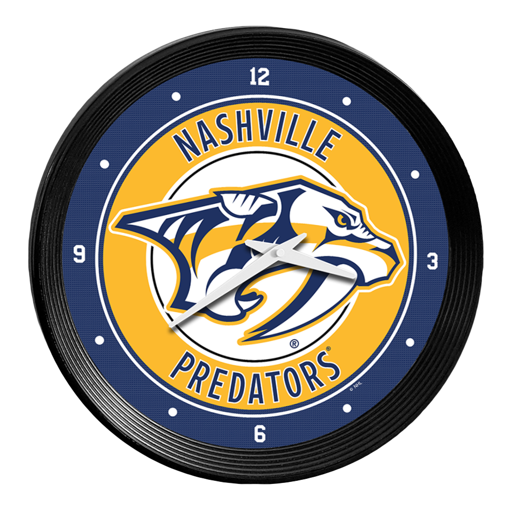 Nashville Predators: Ribbed Frame Wall Clock