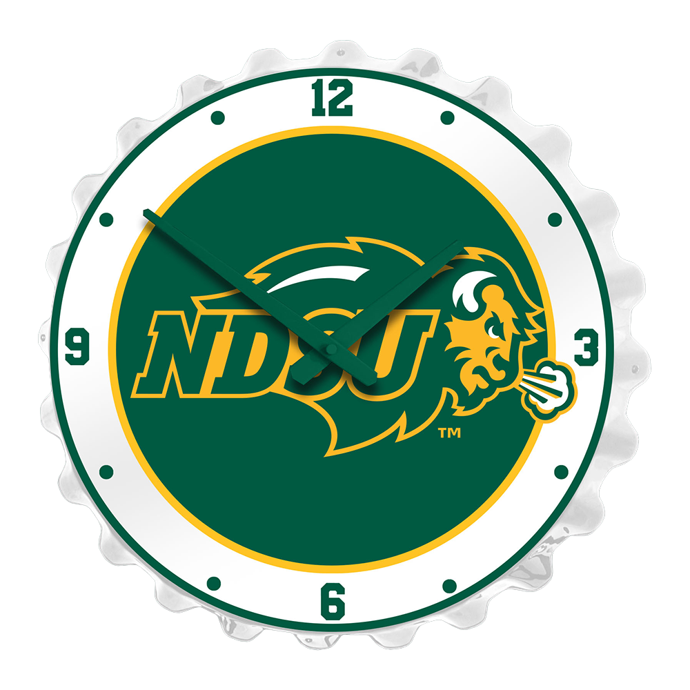 North Dakota State Bison Bottle Cap Wall Clock