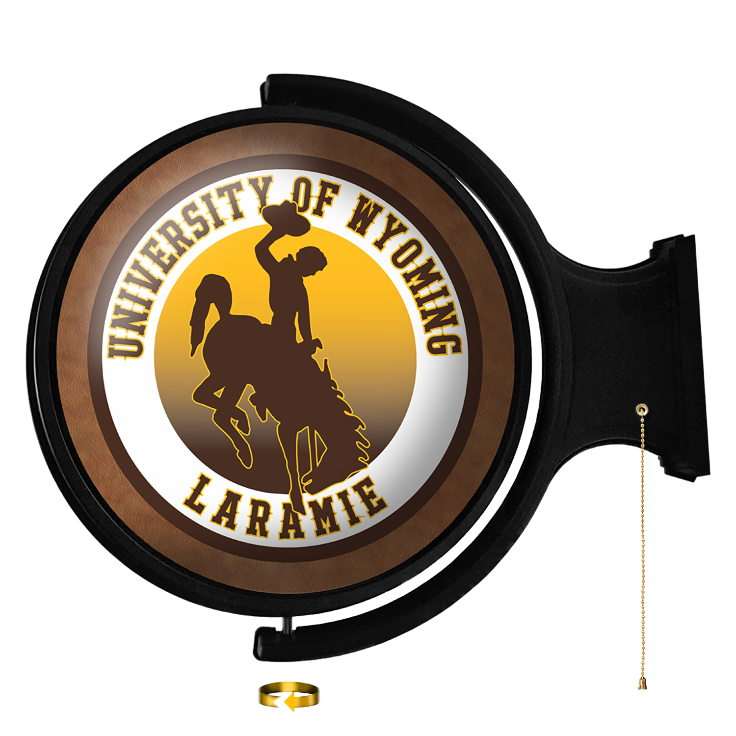 Wyoming Cowboys: Original Round Rotating Lighted Wall Sign  