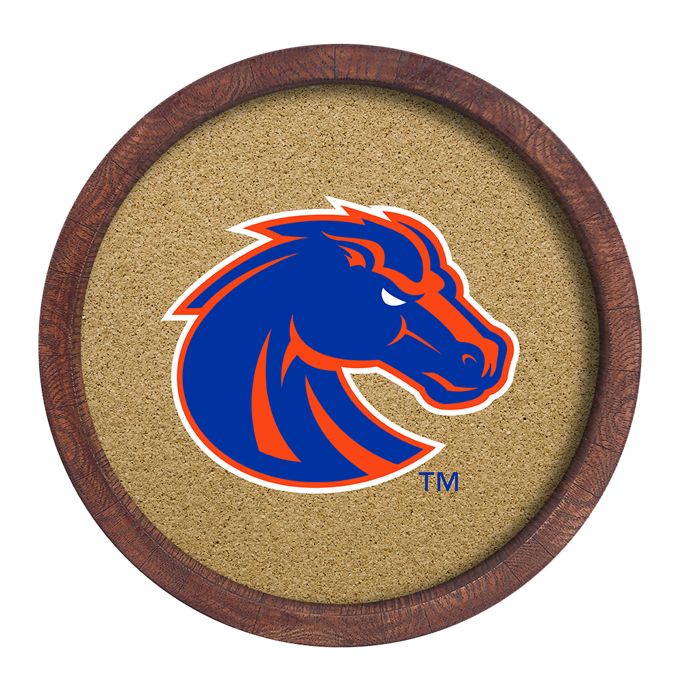 Boise State Broncos "Faux" Barrel Framed Cork Board  