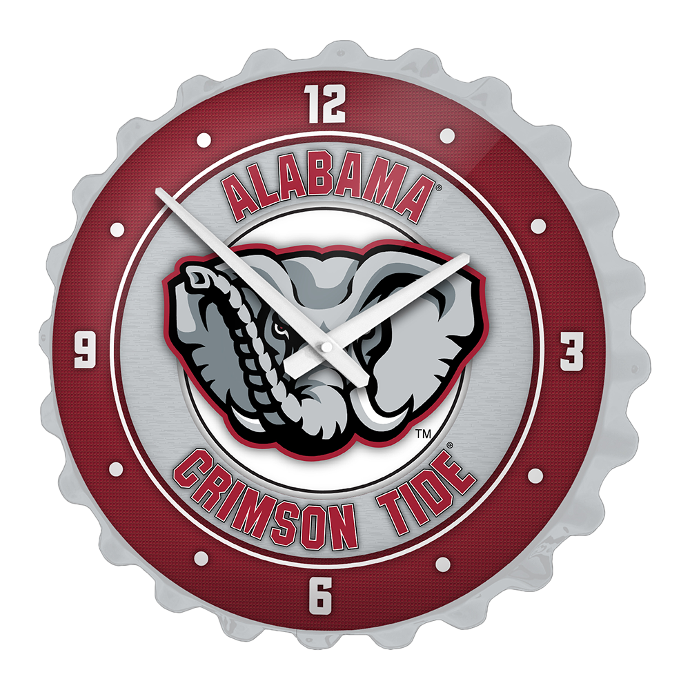 Alabama Crimson Tide: Al Logo - Bottle Cap Wall Clock