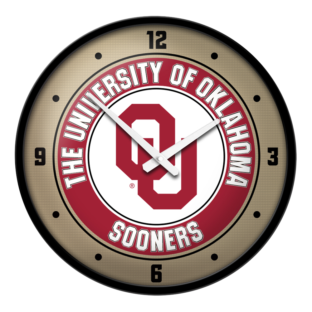 Oklahoma Sooners: Modern Disc Wall Clock