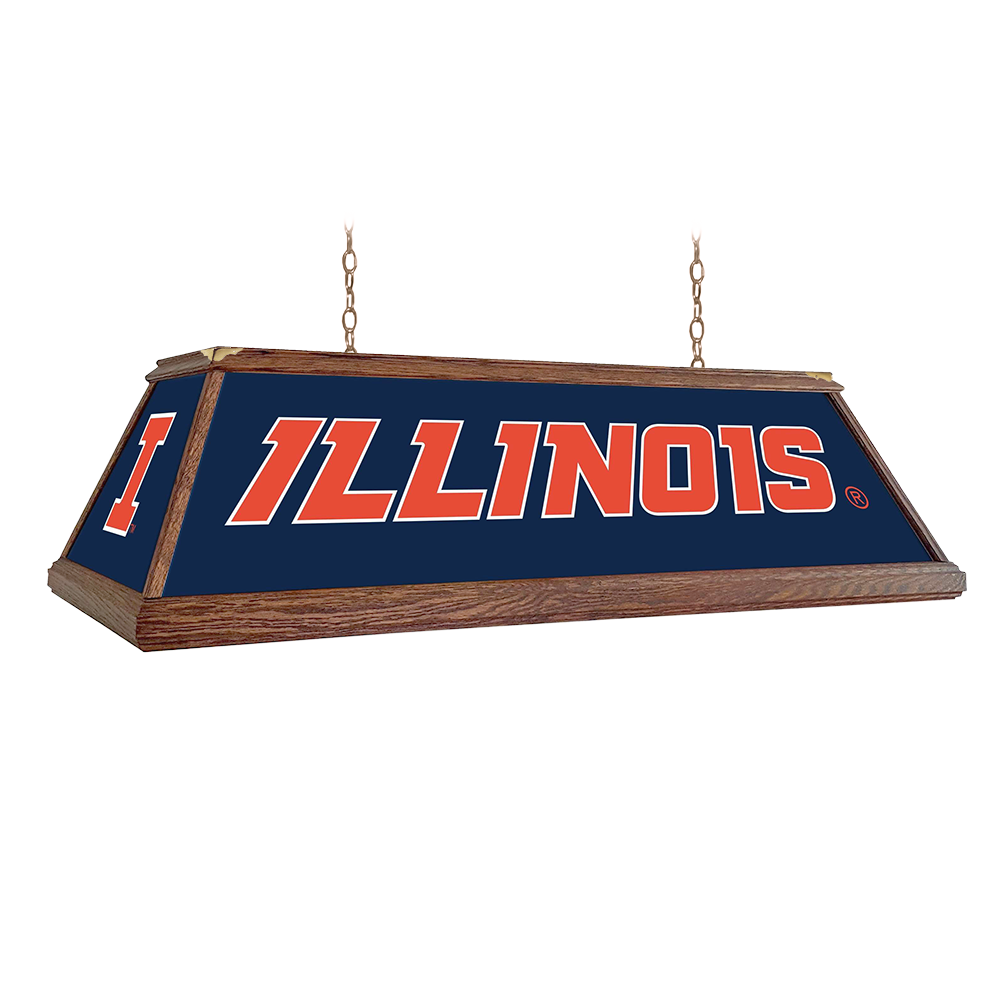 Illinois Fighting Illini Premium Wood Pool Table Light