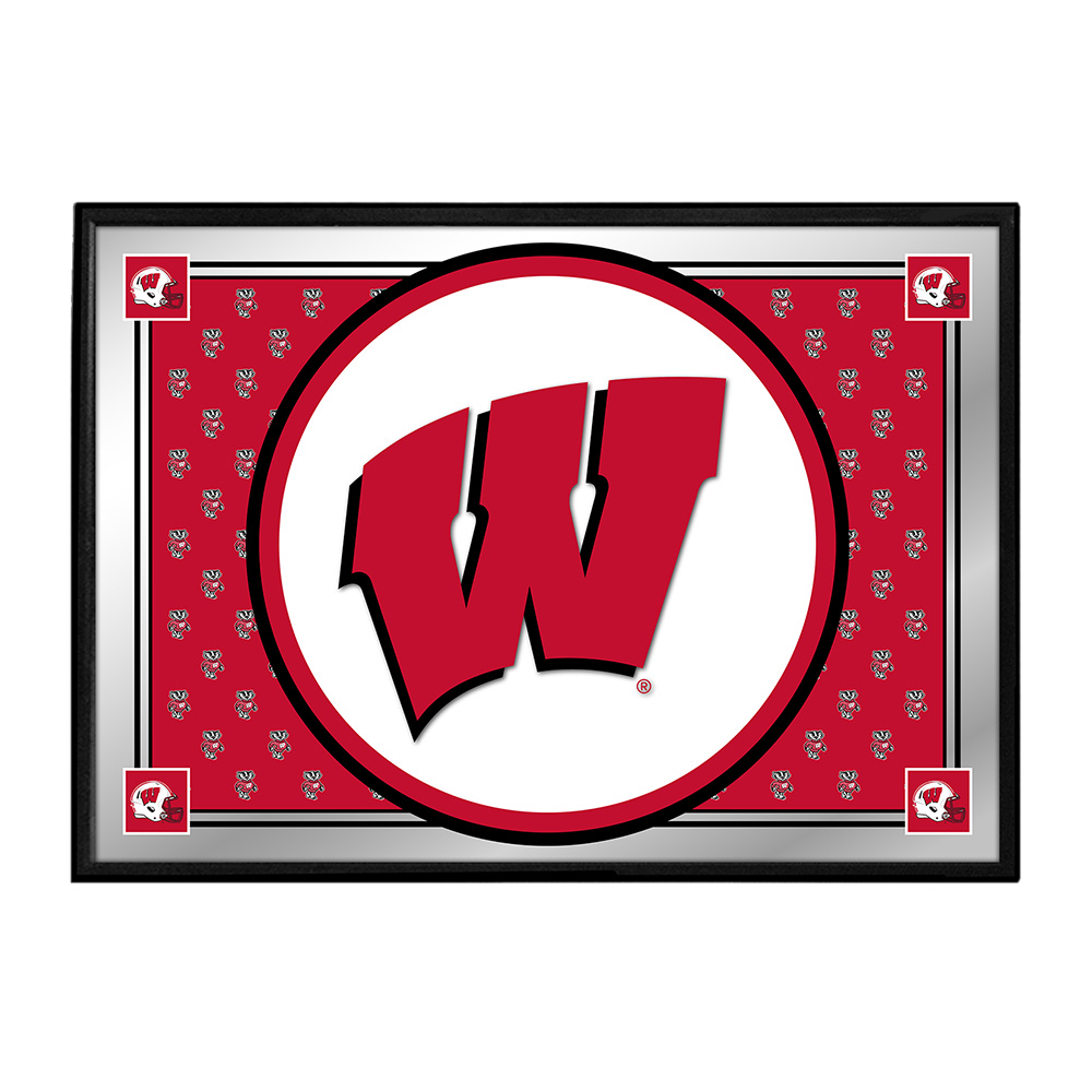 Wisconsin Badgers Team Spirit - Framed Mirrored Wall Sign