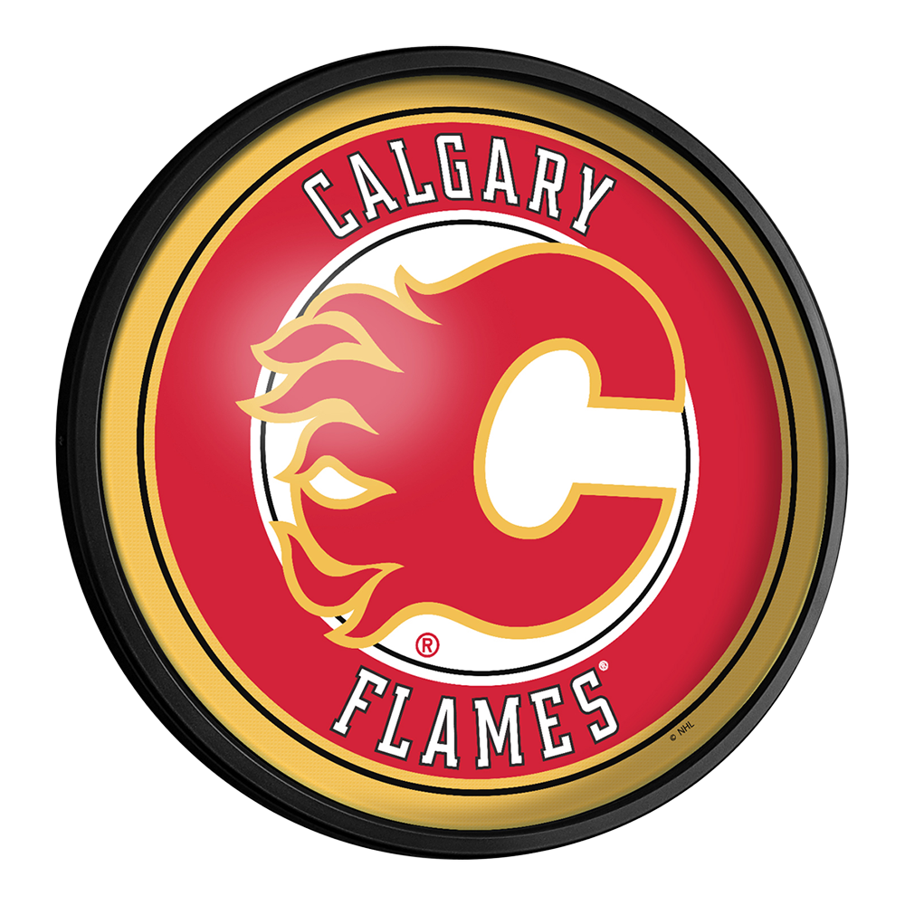 Calgary Flames: Round Slimline Lighted Wall Sign