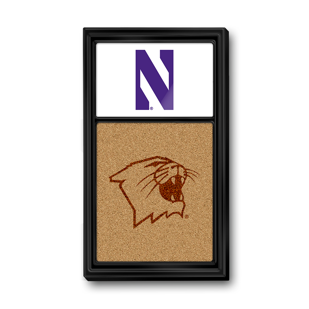 Northwestern Wildcats: Dual Logo - Cork Note Board