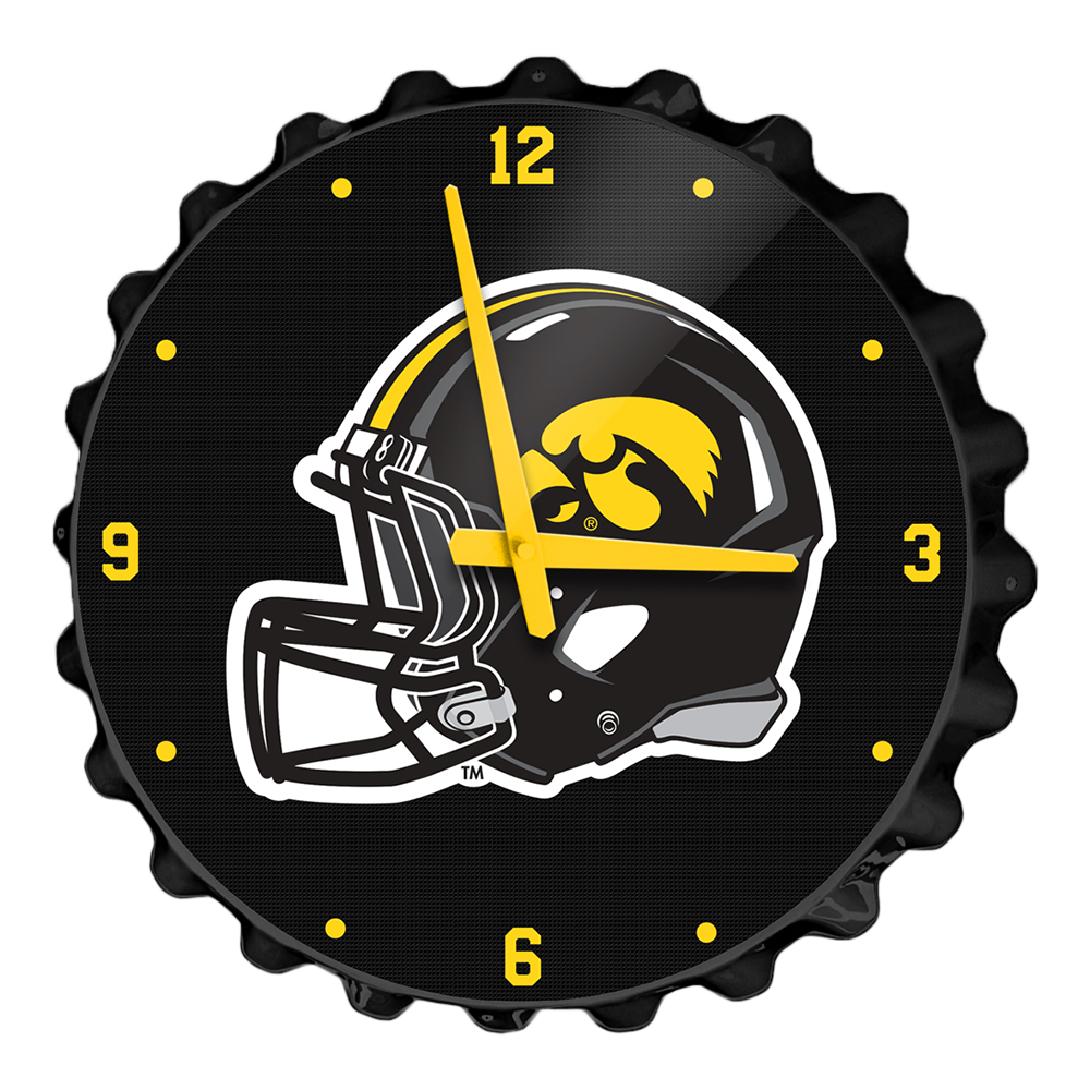 Iowa Hawkeyes: Helmet - Bottle Cap Wall Clock