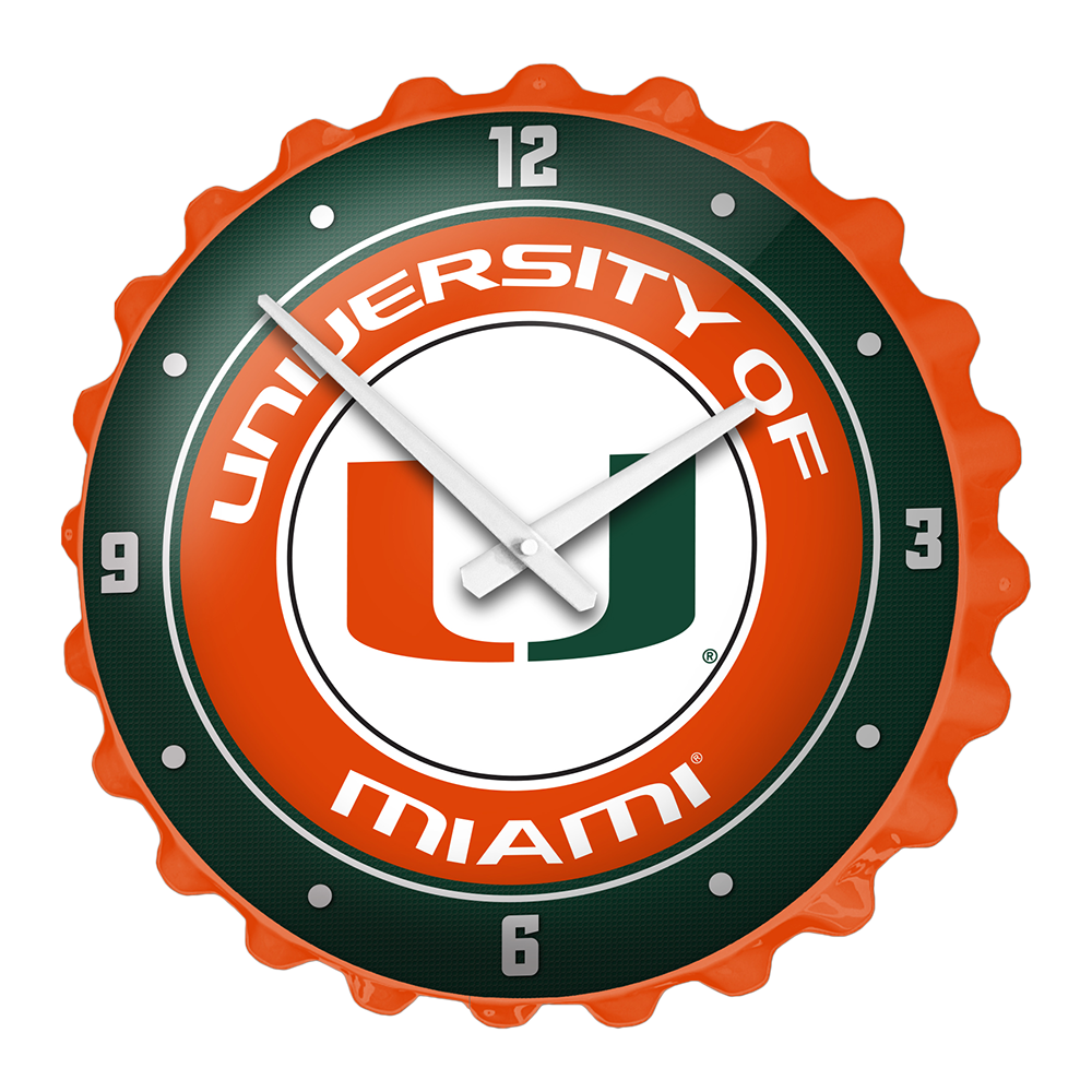 Miami Hurricans: Bottle Cap Wall Clock