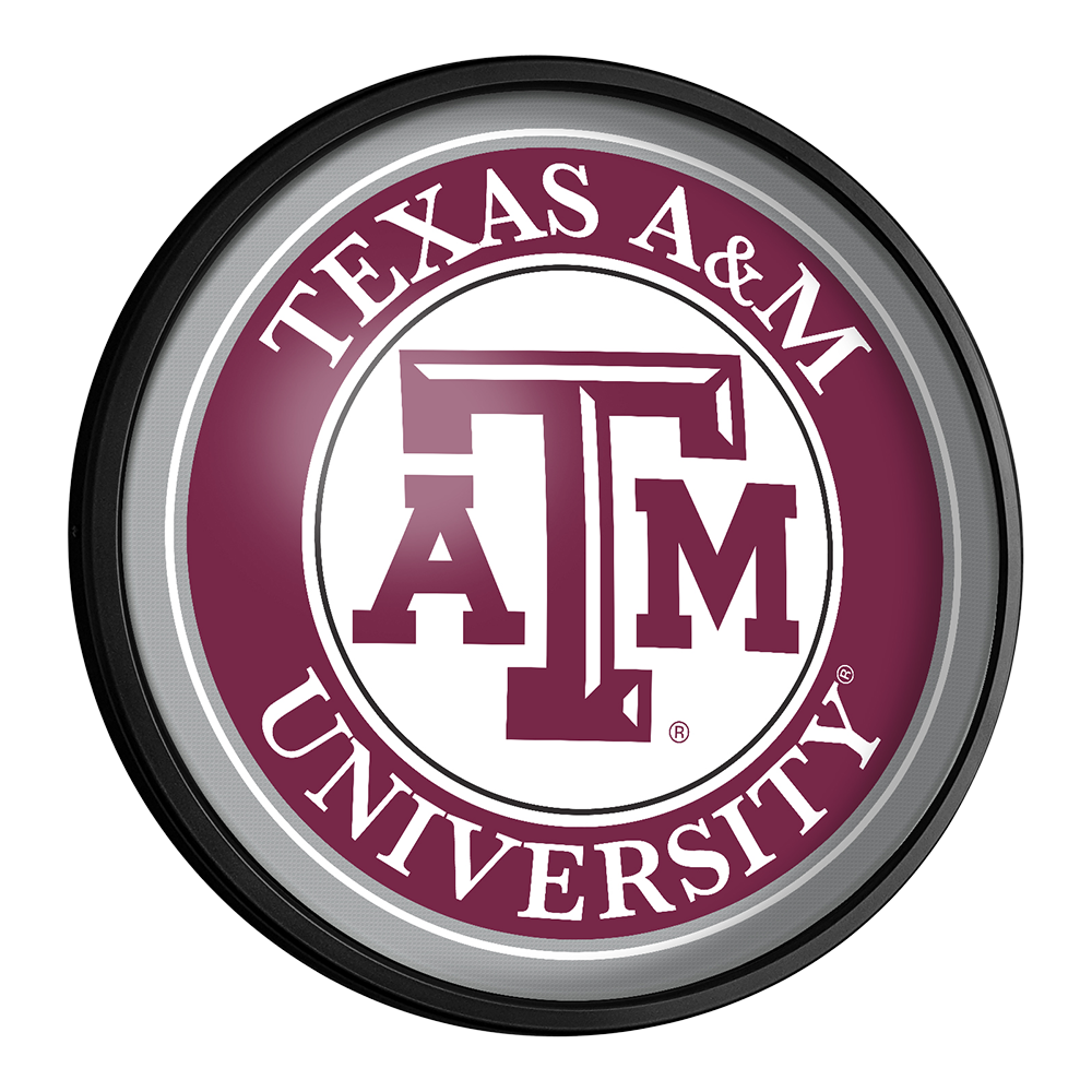 Texas A&M Aggies: Round Slimline Lighted Wall Sign