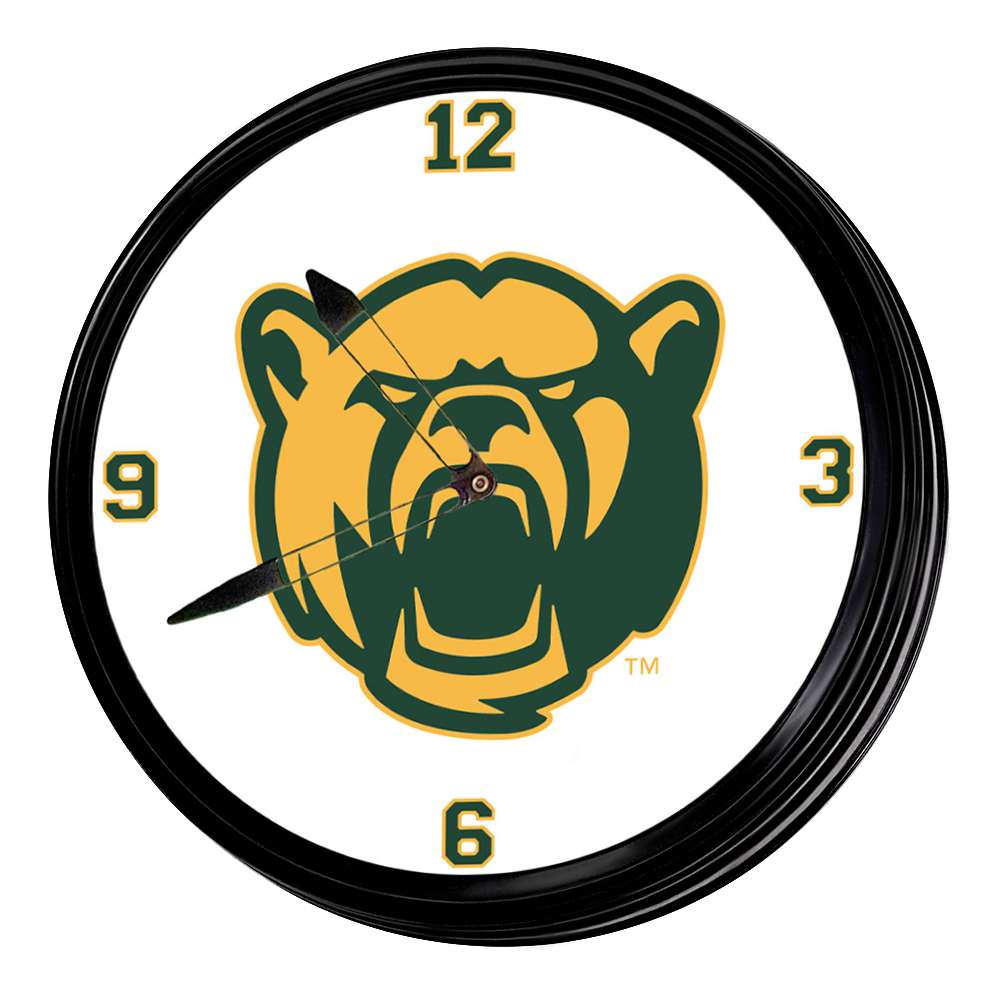 Baylor Bears Bear Logo - Retro Lighted Wall Clock