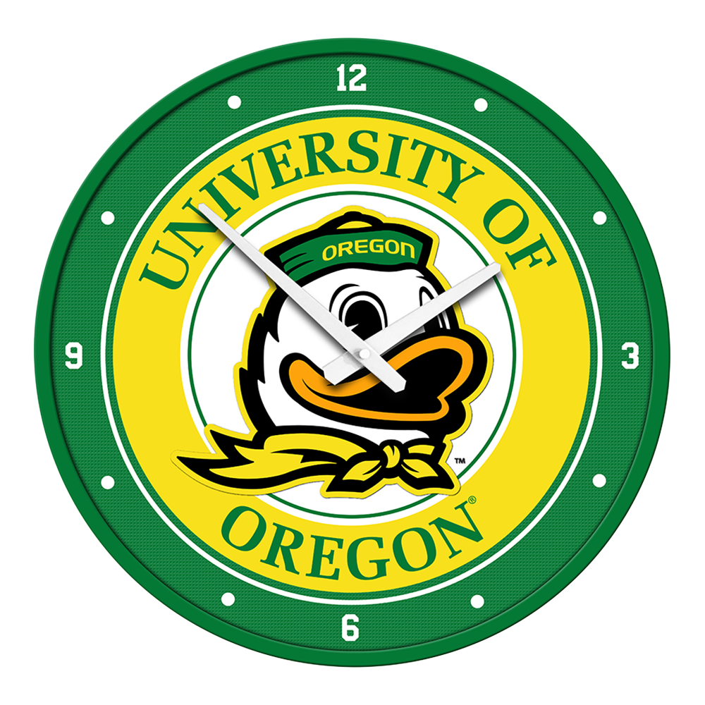 Oregon Ducks: Modern Disc Wall Clock