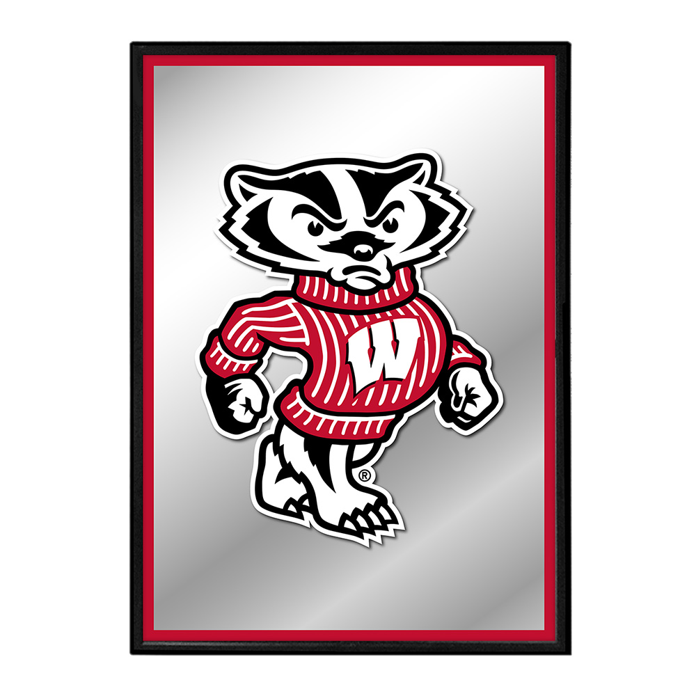 Wisconsin Badgers: Mascot - Framed Mirrored Wall Sign