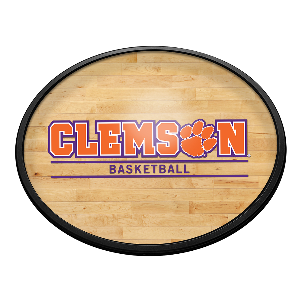 Clemson Tigers: Hardwood - Oval Slimline Lighted Wall Sign