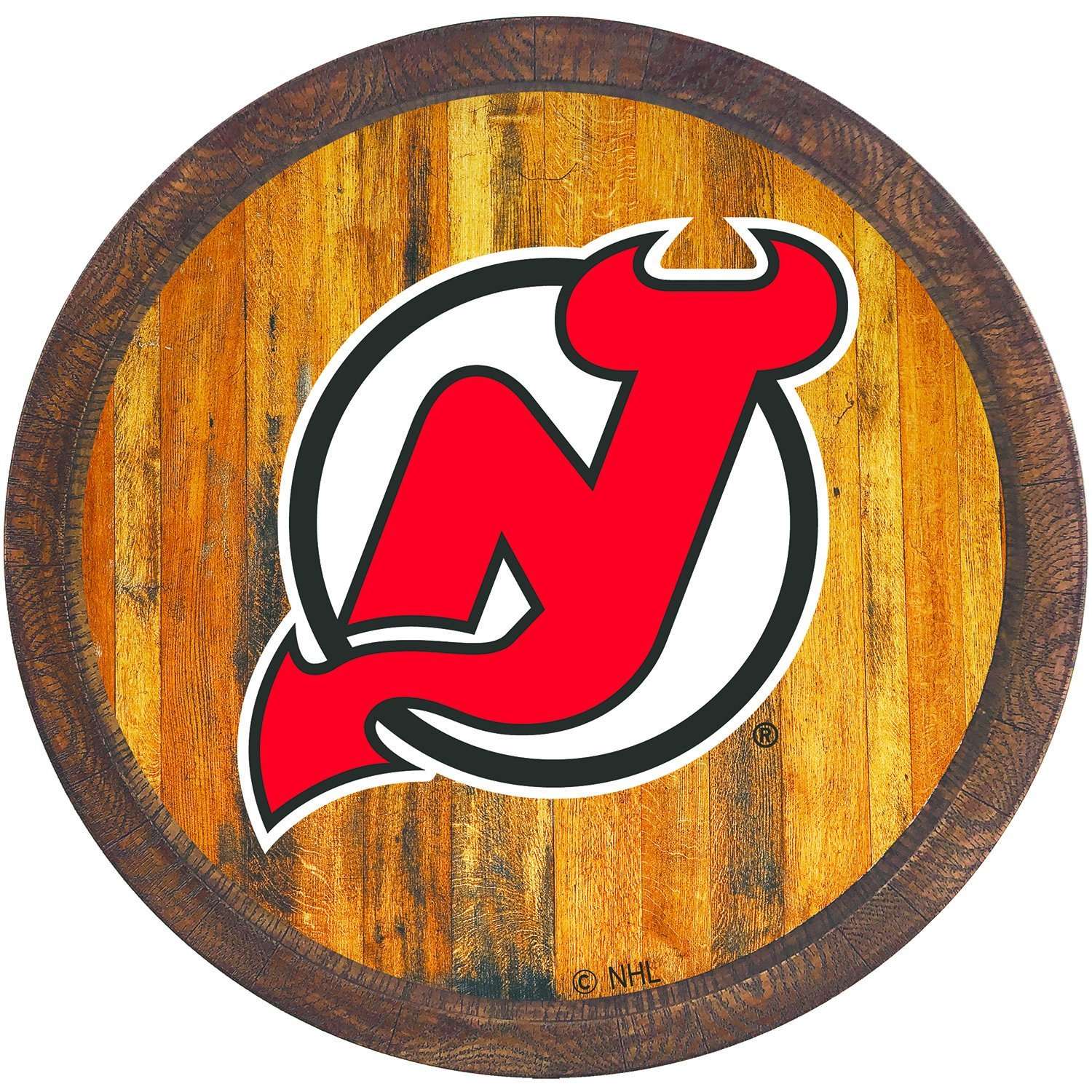 New Jersey Devils: "Faux" Barrel Top Sign  