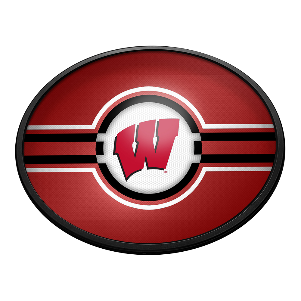 Wisconsin Badgers: Oval Slimline Lighted Wall Sign