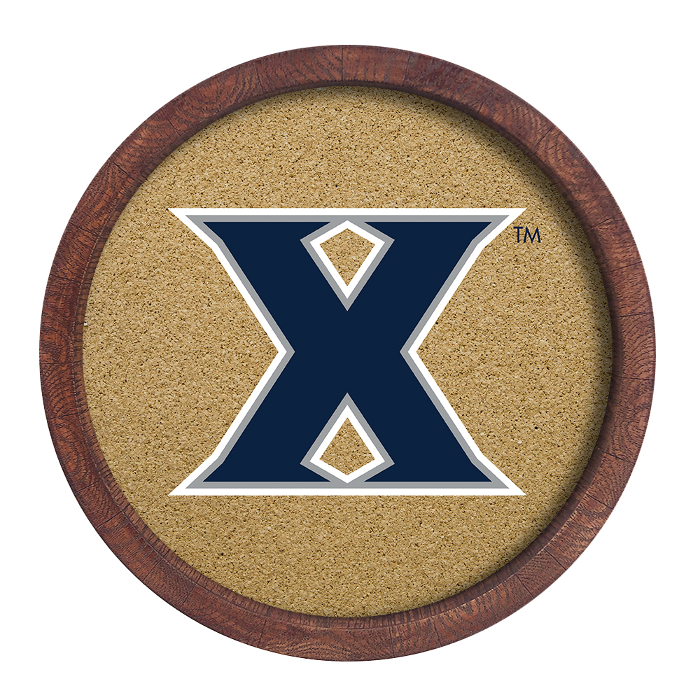 Xavier Musketeers "Faux" Barrel Framed Cork Board  