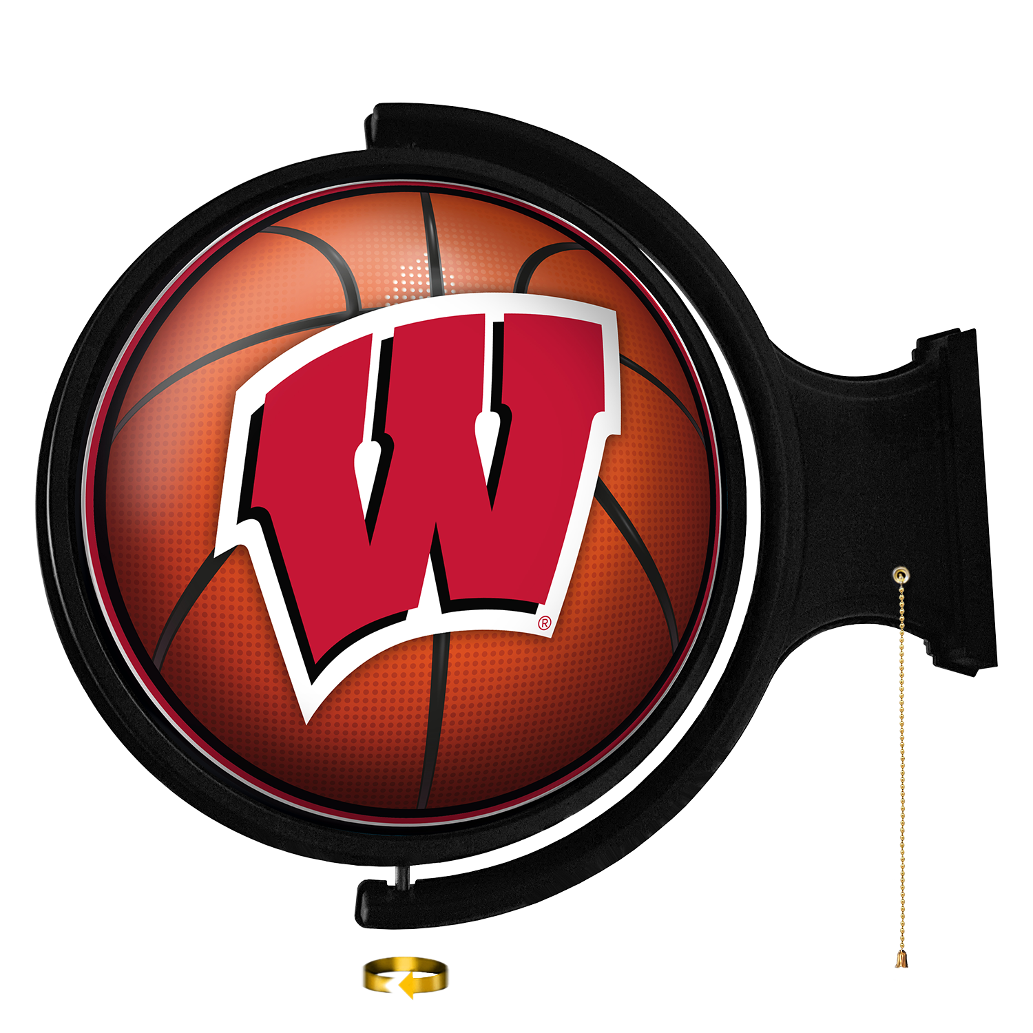 Wisconsin Badgers: Basketball - Original Round Rotating Lighted Wall Sign  