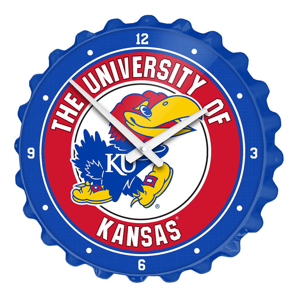 Kansas Jayhawks: Bottle Cap Wall Clock