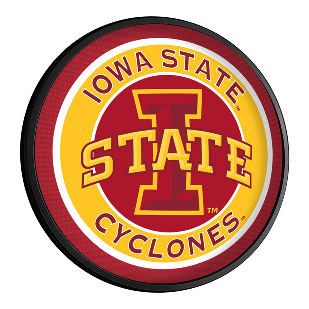 Iowa State Cyclones: Round Slimline Lighted Wall Sign