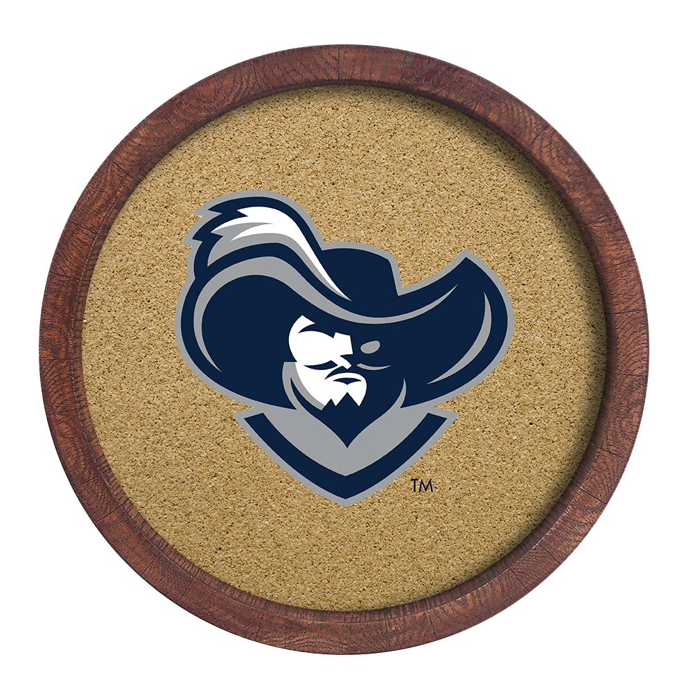 Xavier Musketeers: Mascot - "Faux" Barrel Framed Cork Board  