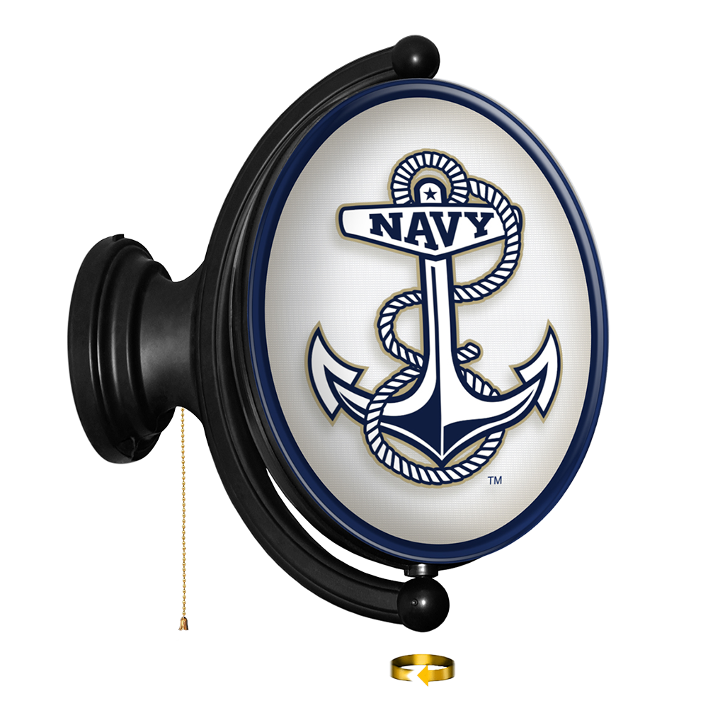 Navy Midshipmen: Anchor - Original Oval Rotating Lighted Wall Sign