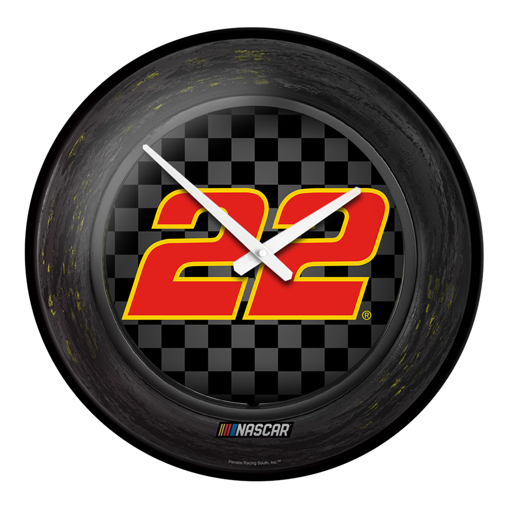 Joey Logano: Tire Framed - Modern Disc Wall Clock