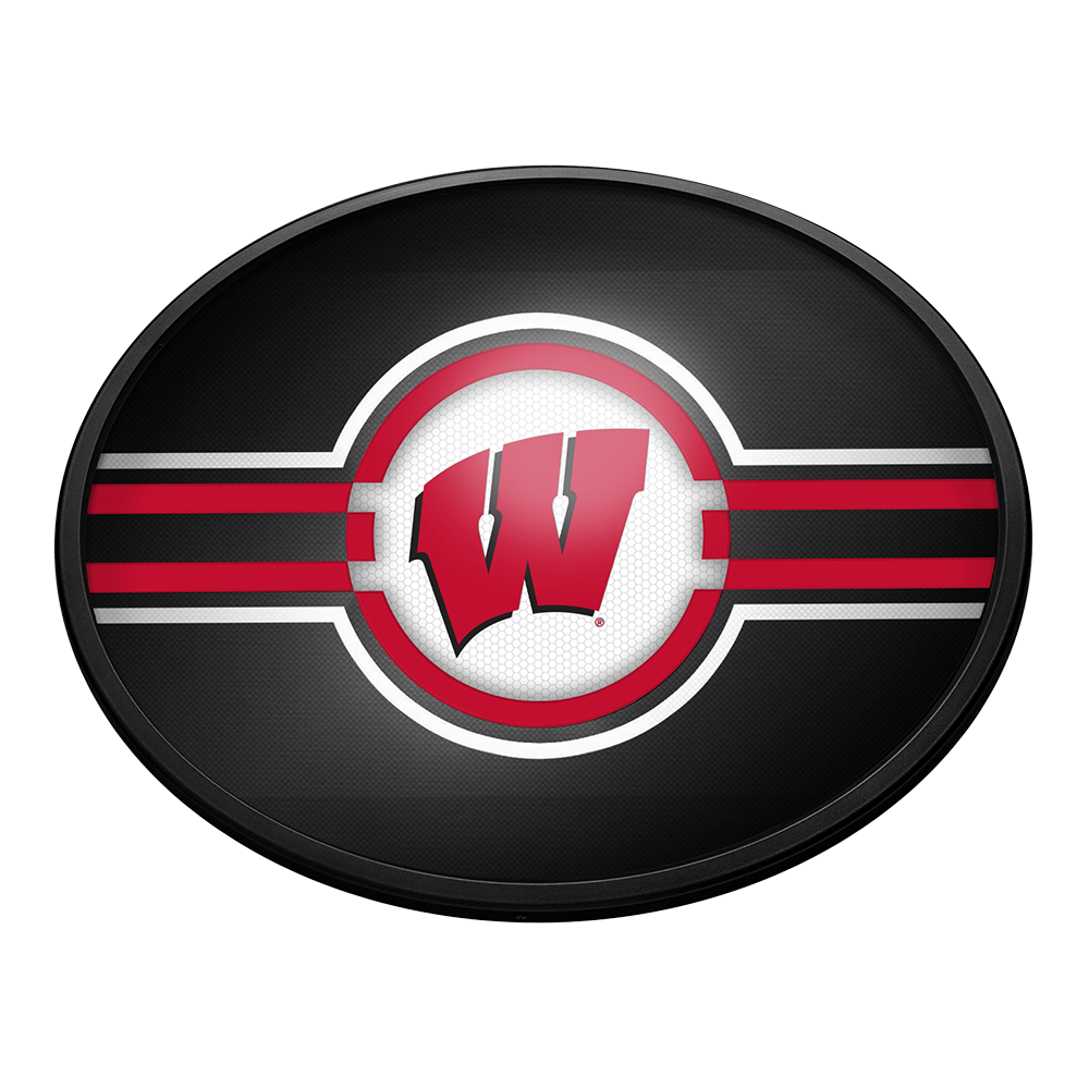 Wisconsin Badgers: Oval Slimline Lighted Wall Sign