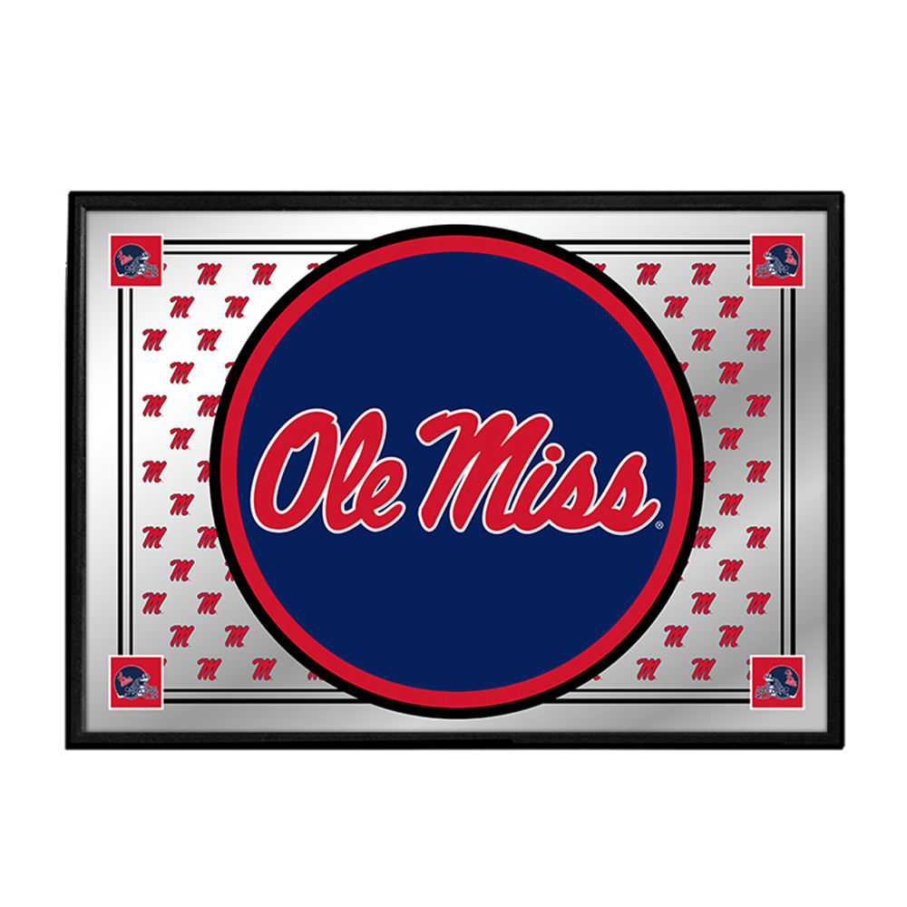 Ole Miss Rebels Team Spirit - Framed Mirrored Wall Sign