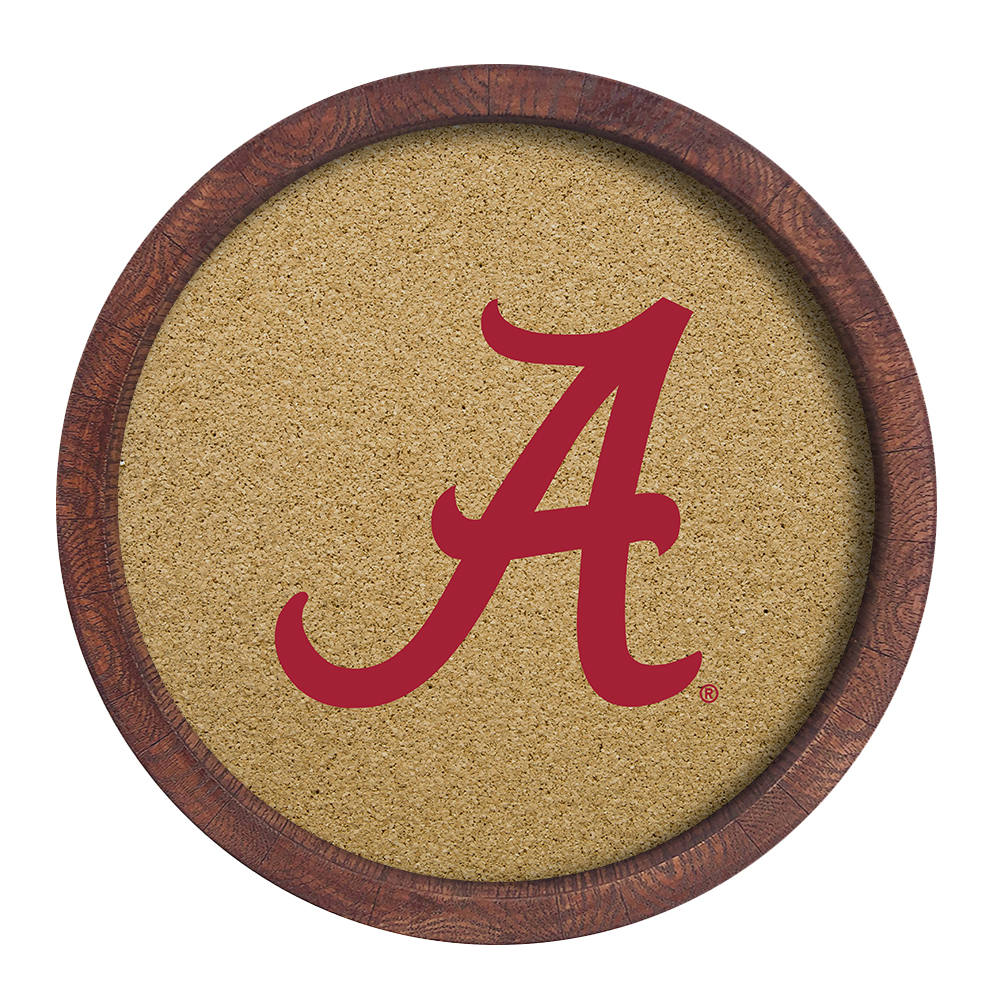 Alabama Crimson Tide: Logo - "Faux" Barrel Framed Cork Board  