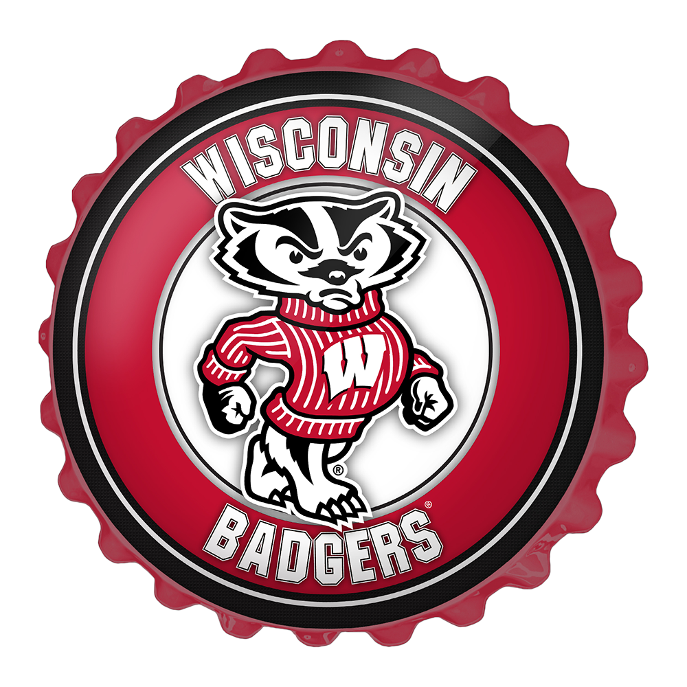 Wisconsin Badgers: Mascot - Bottle Cap Wall Sign