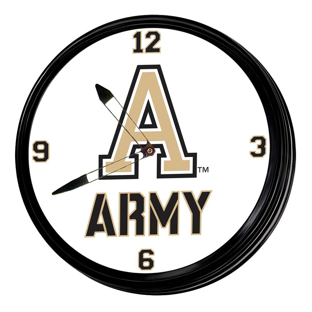 Army Black Knights Retro Lighted Wall Clock