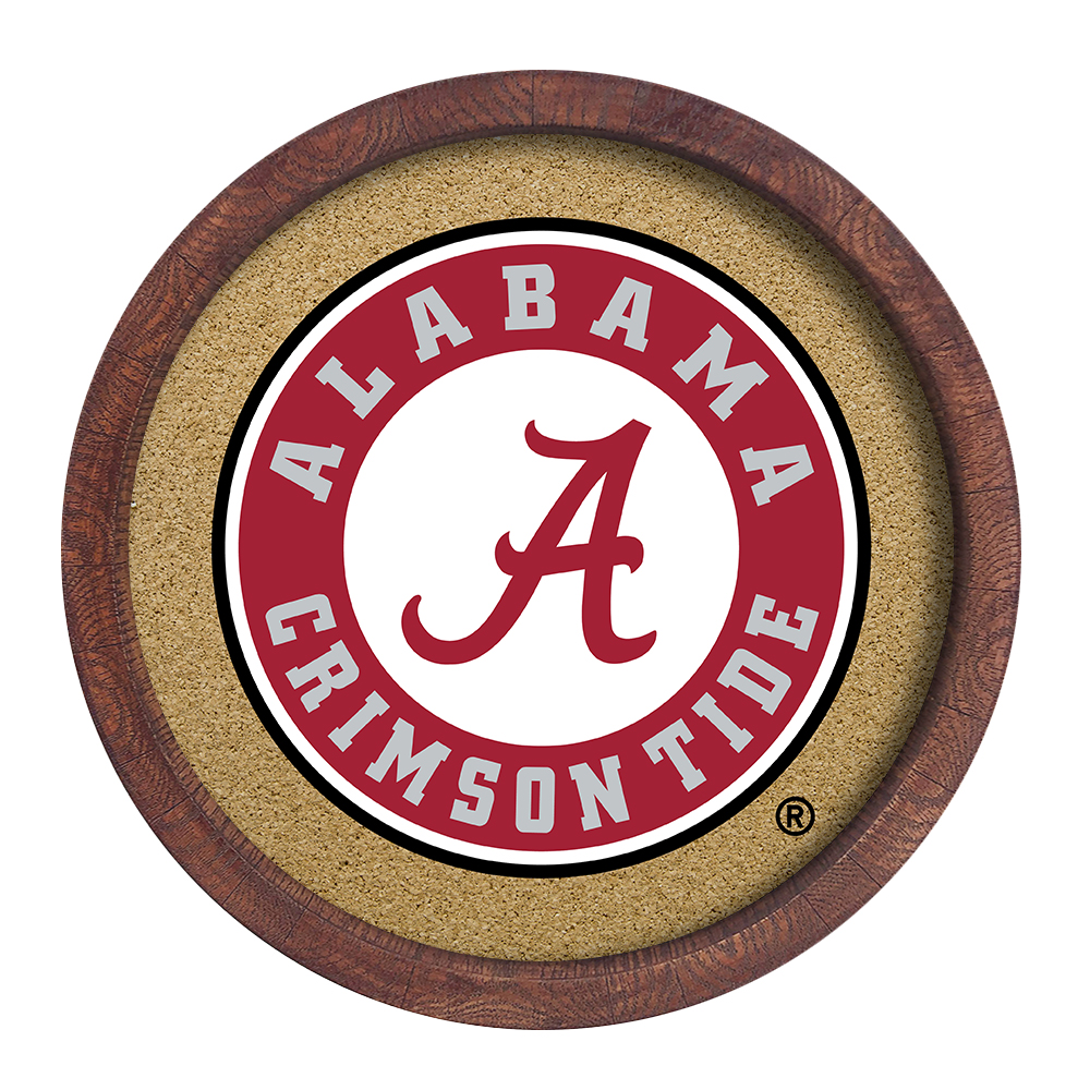 Alabama Crimson Tide: "Faux" Barrel Framed Cork Board  