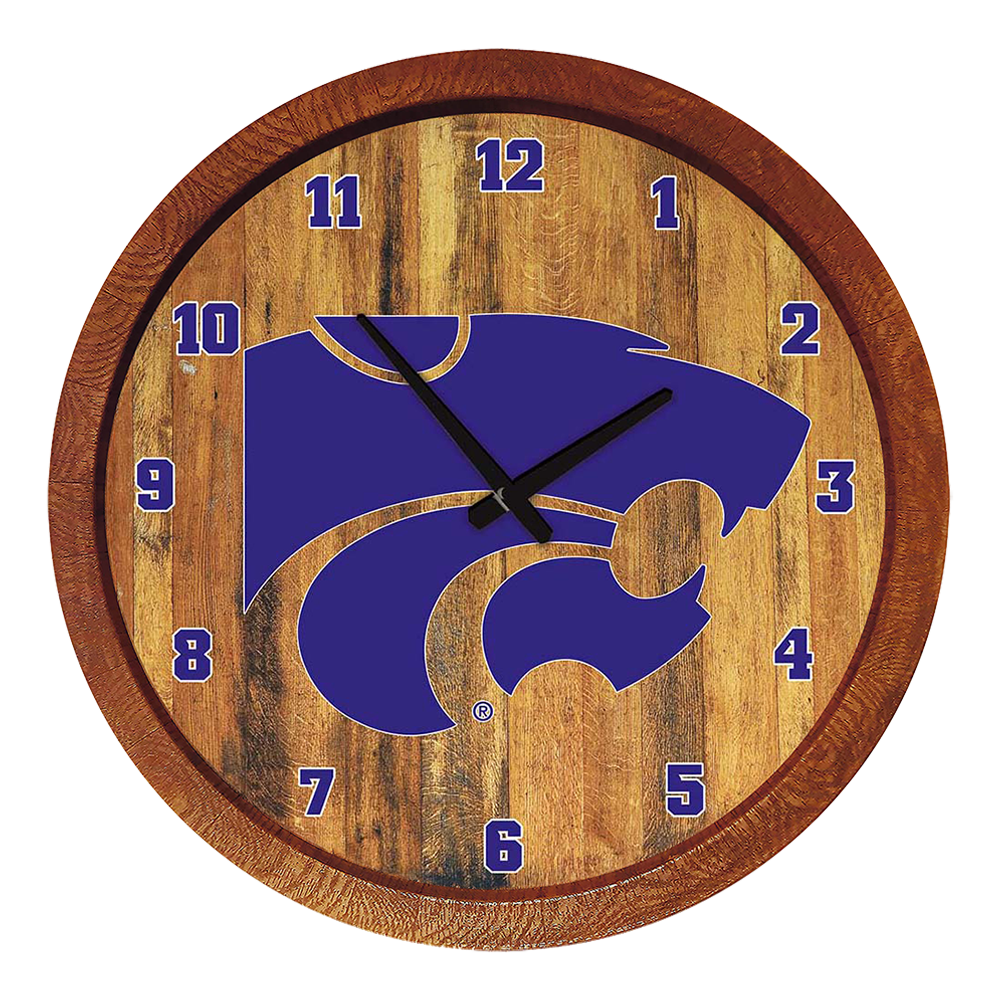 Kansas State Wildcats "Faux" Barrel Top Wall Clock  