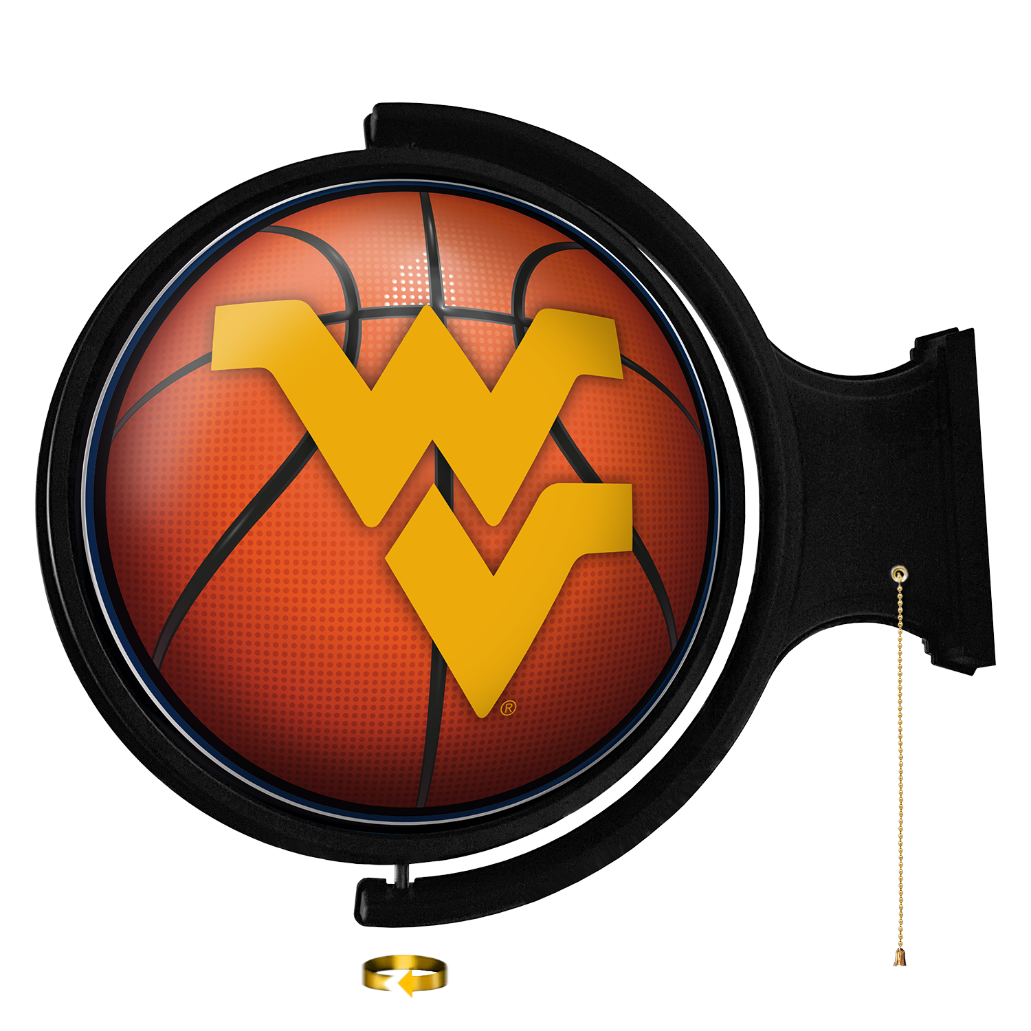 West Virginia Mountaineers: Basketball - Original Round Rotating Lighted Wall Sign