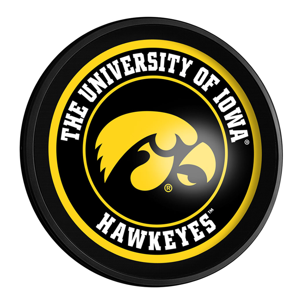 Iowa Hawkeyes: Round Slimline Lighted Wall Sign
