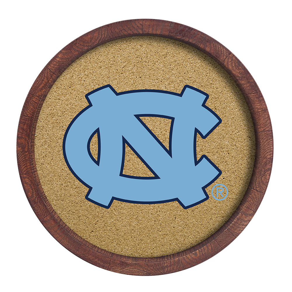 North Carolina Tar Heels: "Faux" Barrel Framed Cork Board  