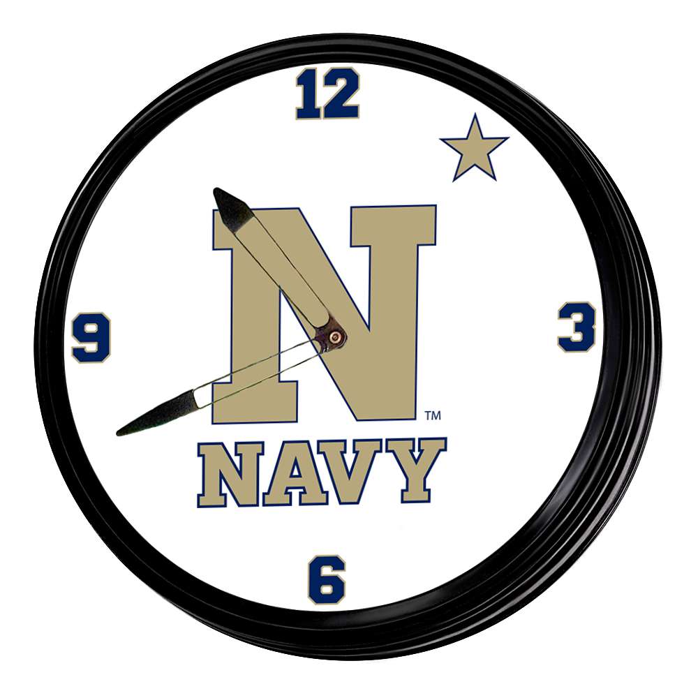 Navy Midshipmen: Retro Lighted Wall Clock