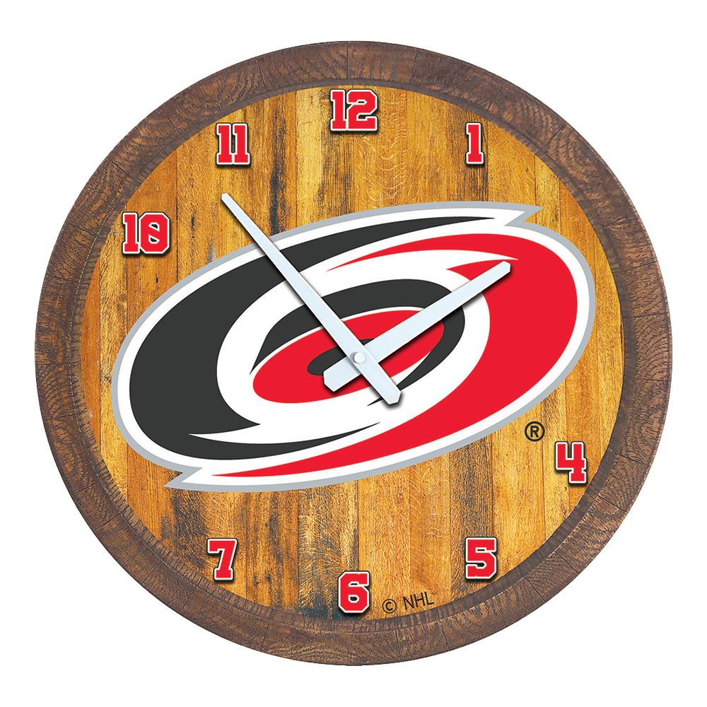Carolina Hurricanes: "Faux" Barrel Top Wall Clock  