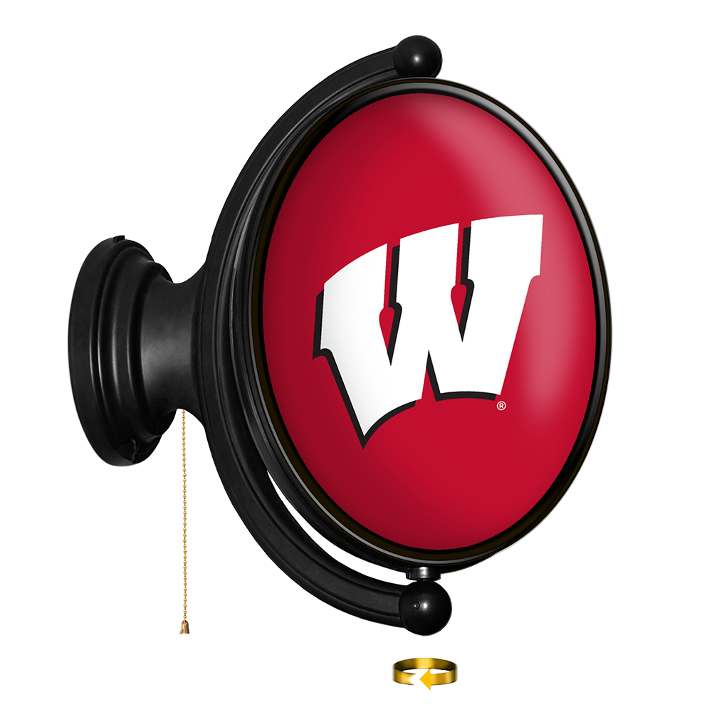 Wisconsin Badgers: Original Oval Rotating Lighted Wall Sign