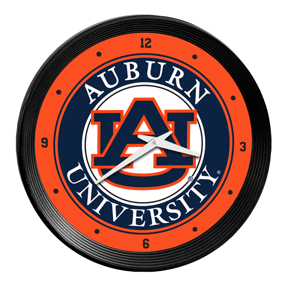 Auburn Tigers: Ribbed Frame Wall Clock