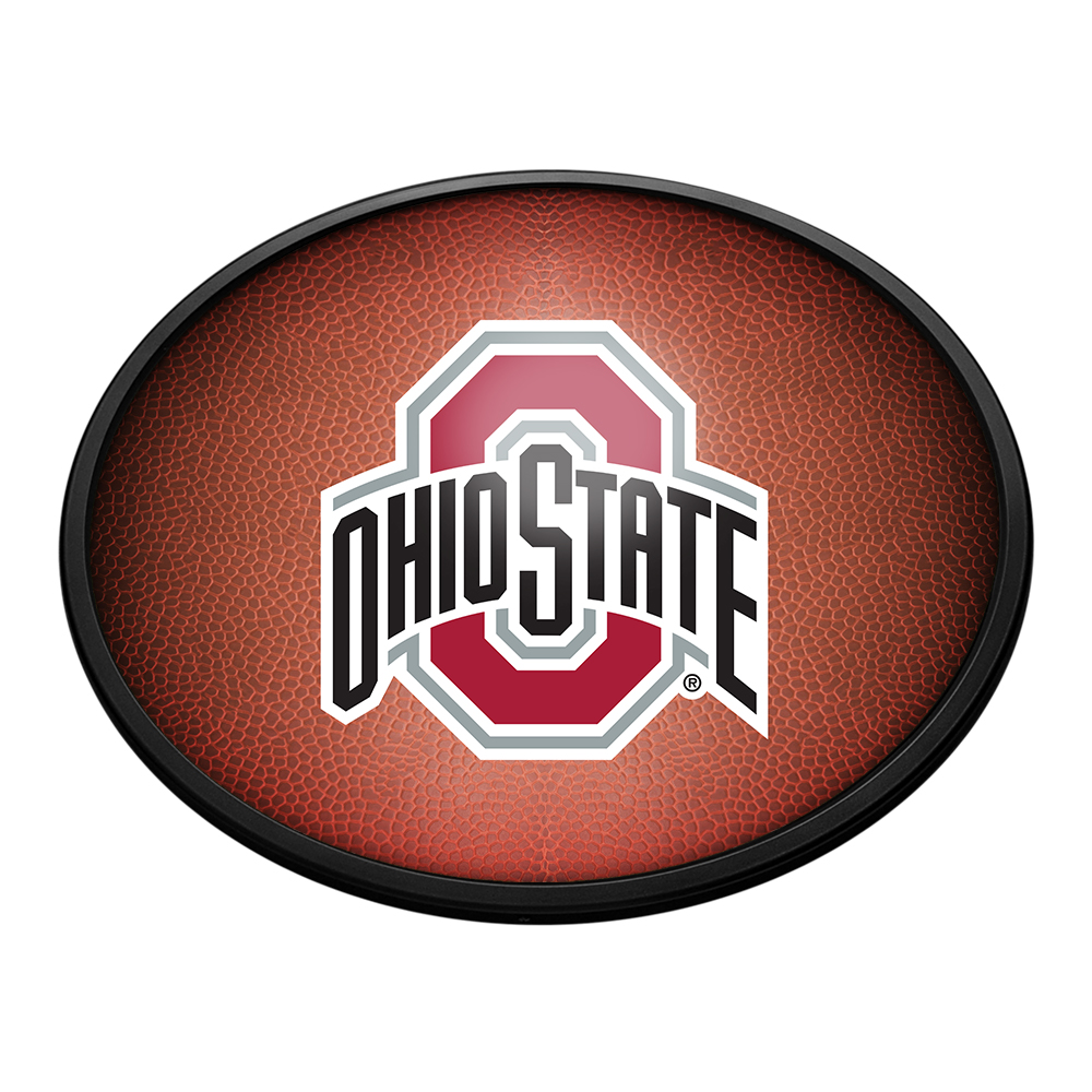 Ohio State Buckeyes: Pigskin - Oval Slimline Lighted Wall Sign