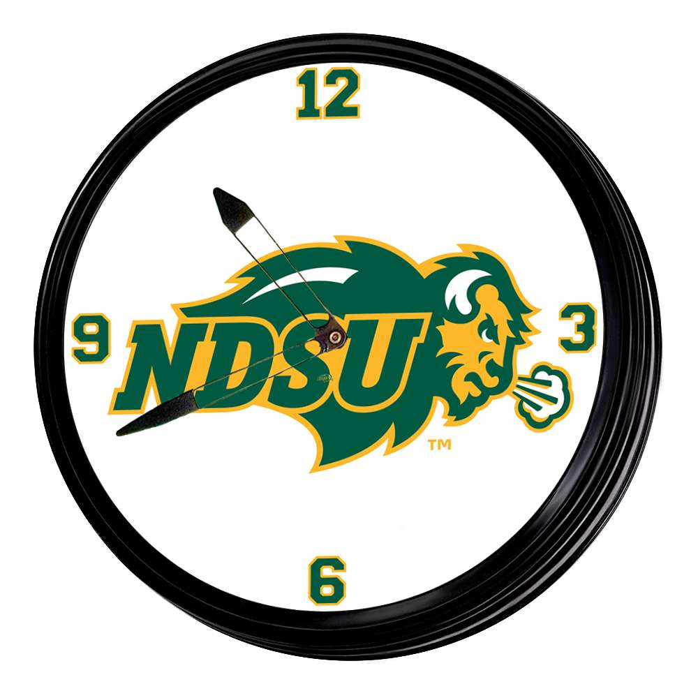 North Dakota State Bison Retro Lighted Wall Clock