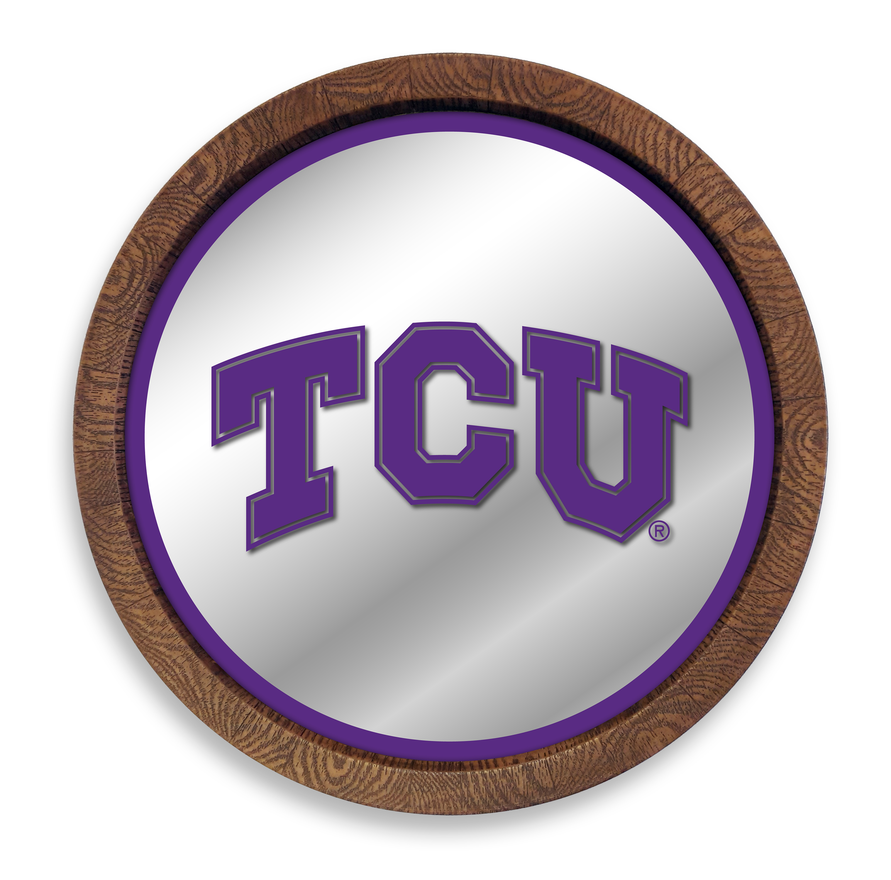 TCU Horned Frogs: "Faux" Barrel Top Mirrored Wall Sign  
