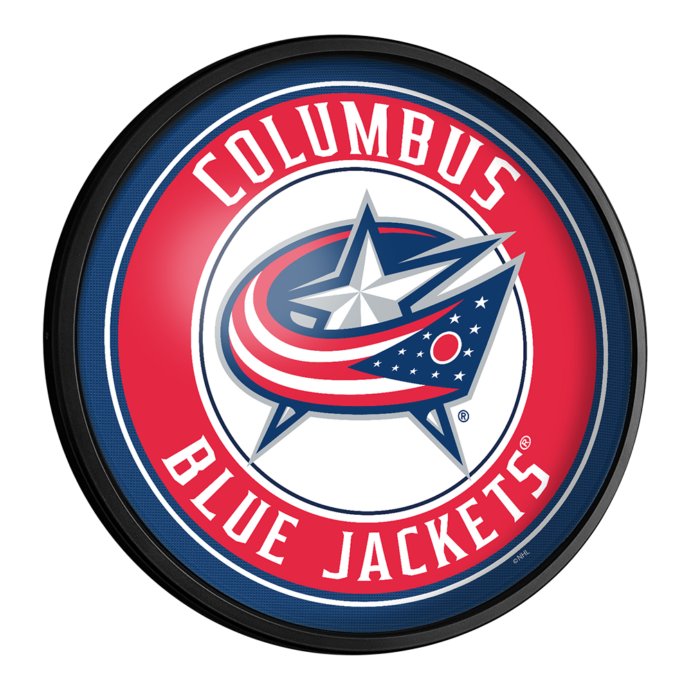Columbus Blue Jackets: Round Slimline Lighted Wall Sign