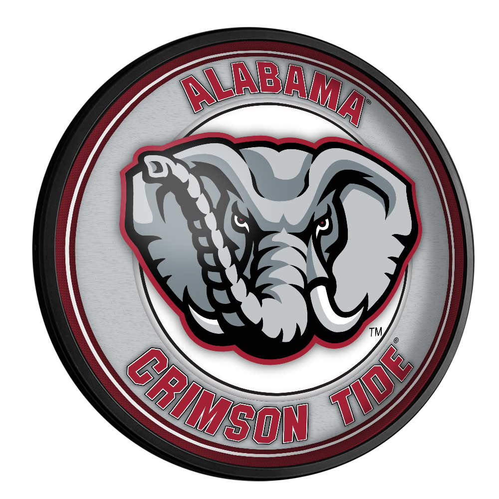 Alabama Crimson Tide: Al Logo - Round Slimline Lighted Wall Sign