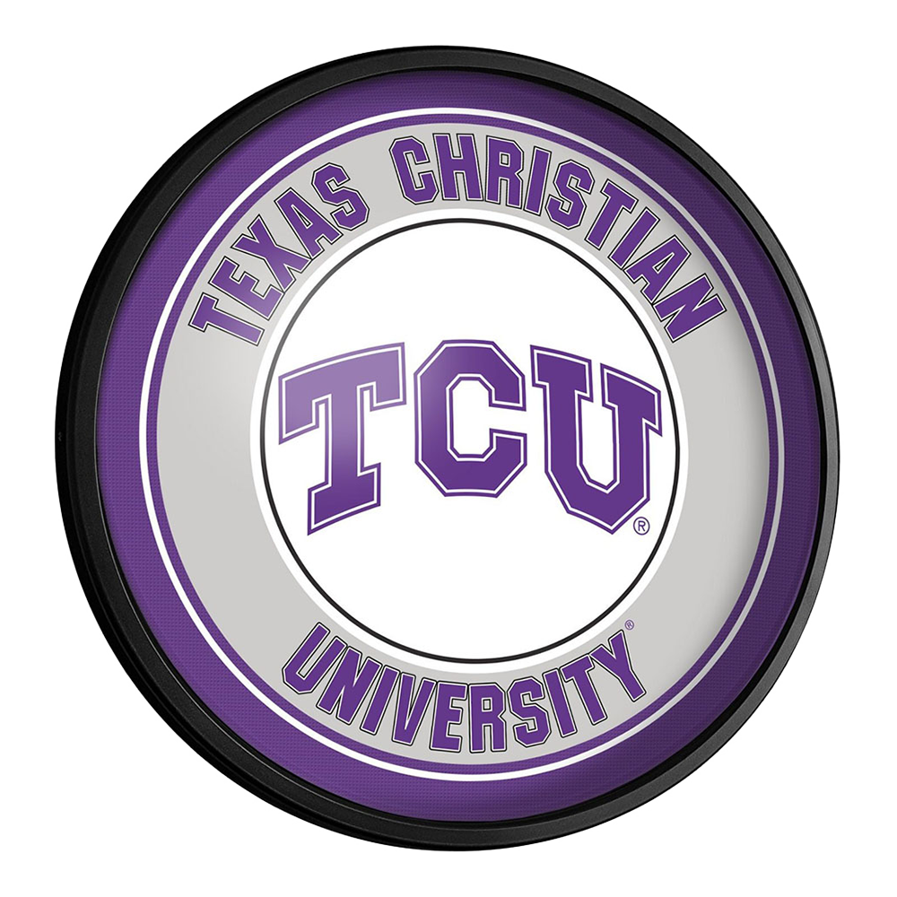TCU Horned Frogs: Round Slimline Lighted Wall Sign