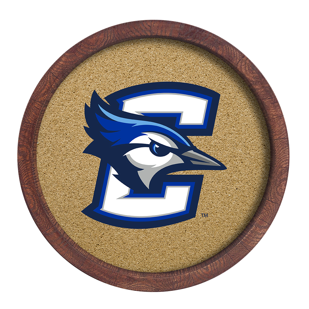 Creighton Bluejays Logo - "Faux" Barrel Framed Cork Board  