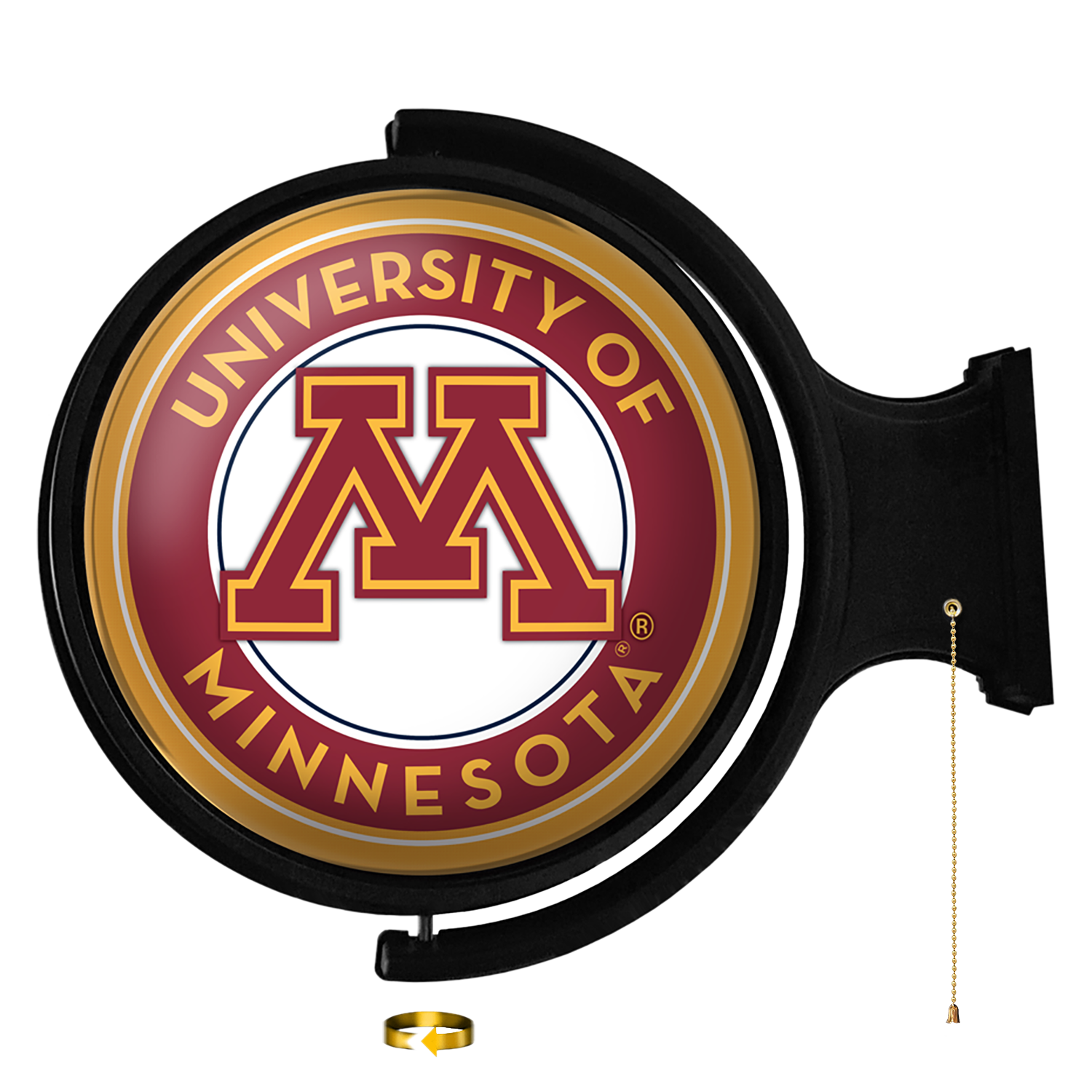 Minnesota Golden Gophers: Original Round Rotating Lighted Wall Sign
