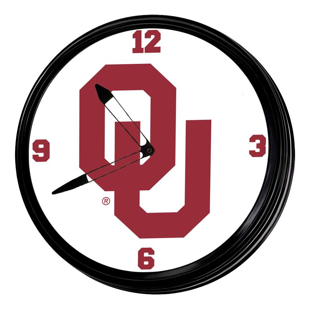 Oklahoma Sooners: Retro Lighted Wall Clock