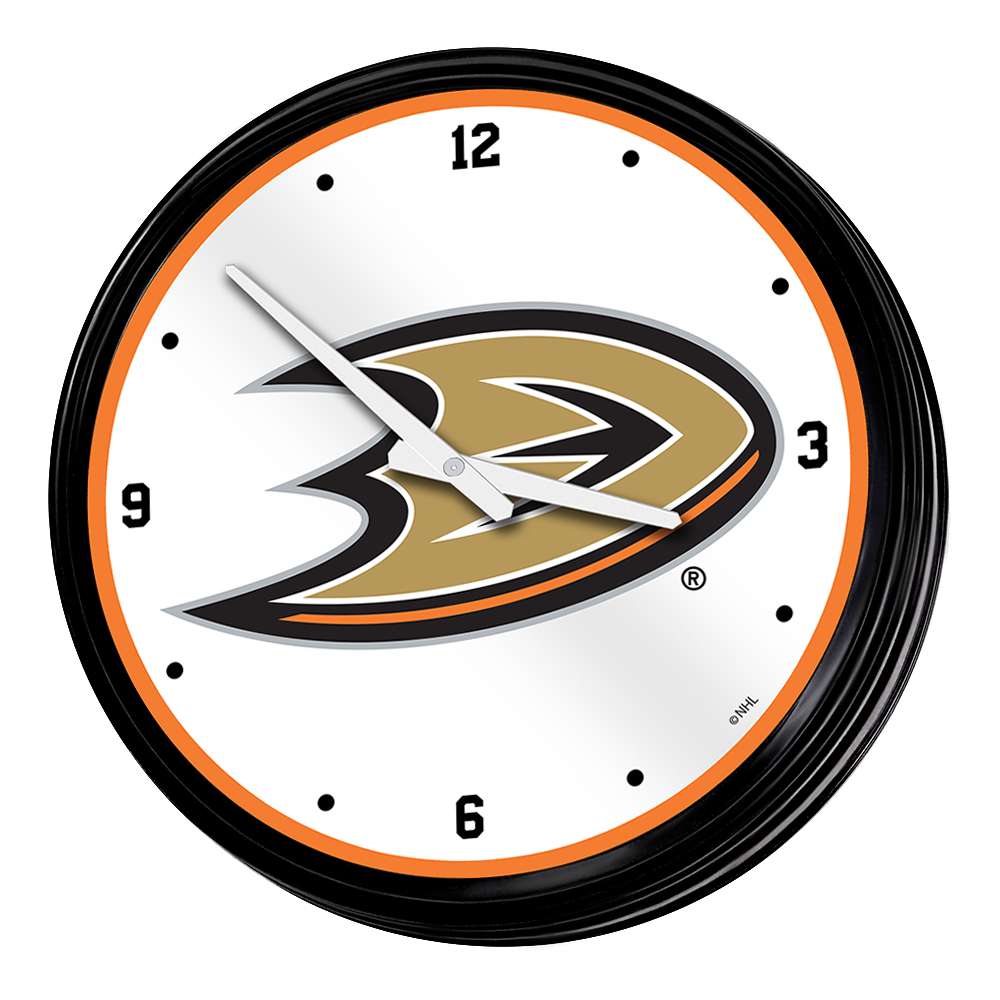 Anaheim Ducks Retro Lighted Wall Clock